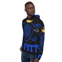 Image 3 of BOSSFITTED Black and Blue AOP Unisex Hoodie