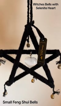 Image 2 of Handmade Witches Bells with a Selenite Heart Detail 