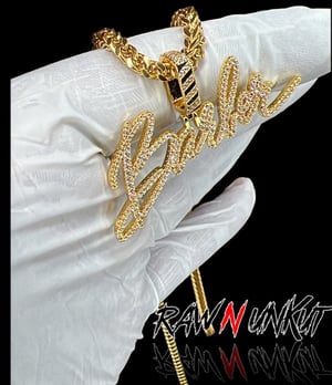Image of GOLD RAW N UNKUT BARBER PENDANT