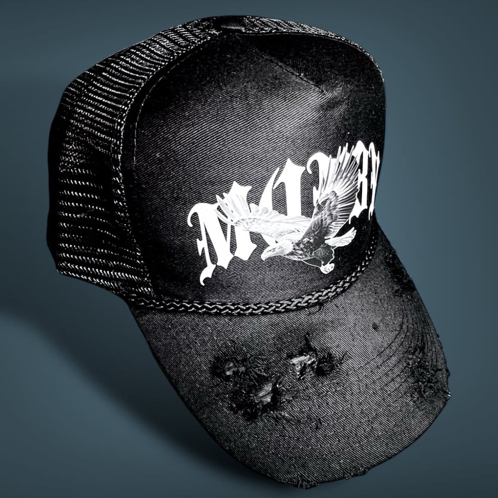MON3Y UP TRUCKER HAT // EAGLE