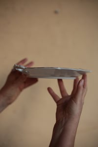 Image 3 of Dekorativer Teller mit Heckenrosen bemalt  und Griffen