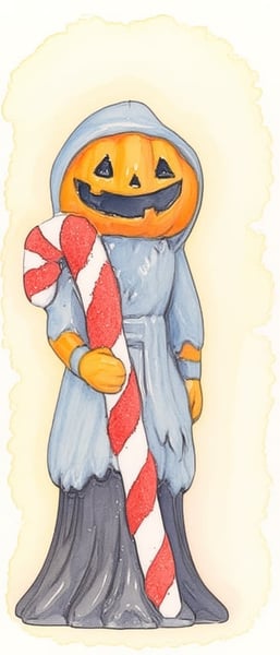 Image of Lewis holding a candy cane art prints 5 x 7