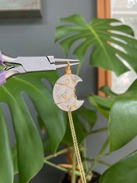 Image 3 of Clear Quartz Gold Moon Necklace