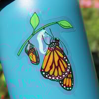 Image 1 of Emerging Monarch Clear 3” Sticker