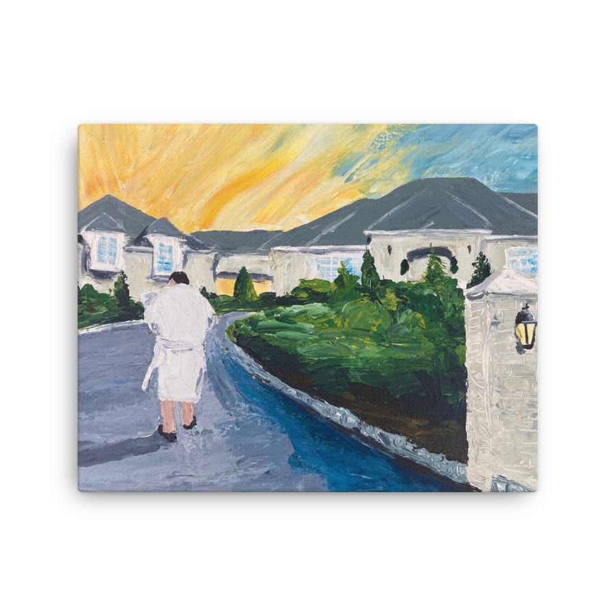 Image of “Tony getting the paper” canvas prints 16” x 20”