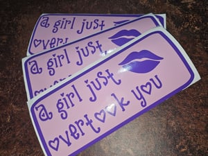 Image of "You just got passed by a girl" funny car bumper sticker