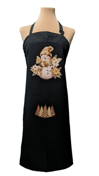 Image 1 of Golden Stowman Christmas Apron (black)