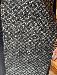 Image 3 of Handwoven “3-D” scarf.  Black & White (# 21335)