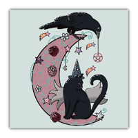 Image 1 of Wizard Cat & Crow - Art Print