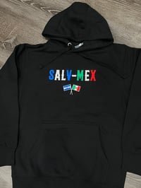 Image 1 of SALV-MEX  Black Embroidered Unisex Hoodie 