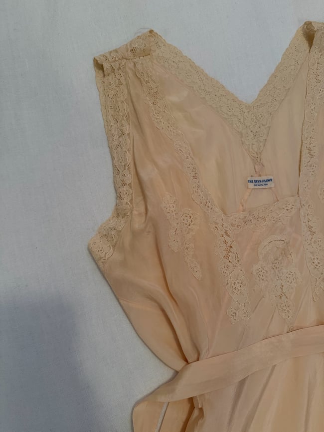 1920s 30s silk and lace pajama set lingerie beach lounge trousers