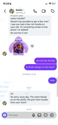 Pre order grim flame hoodie size L