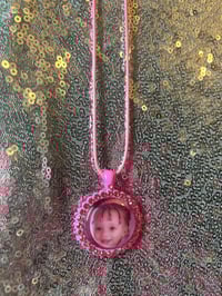Image 1 of  Rhinestone photo adjustable necklace comes in different colors for all ages including adults 