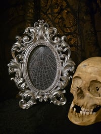 Image 1 of Large Silver Oval Ornate Framed Web 