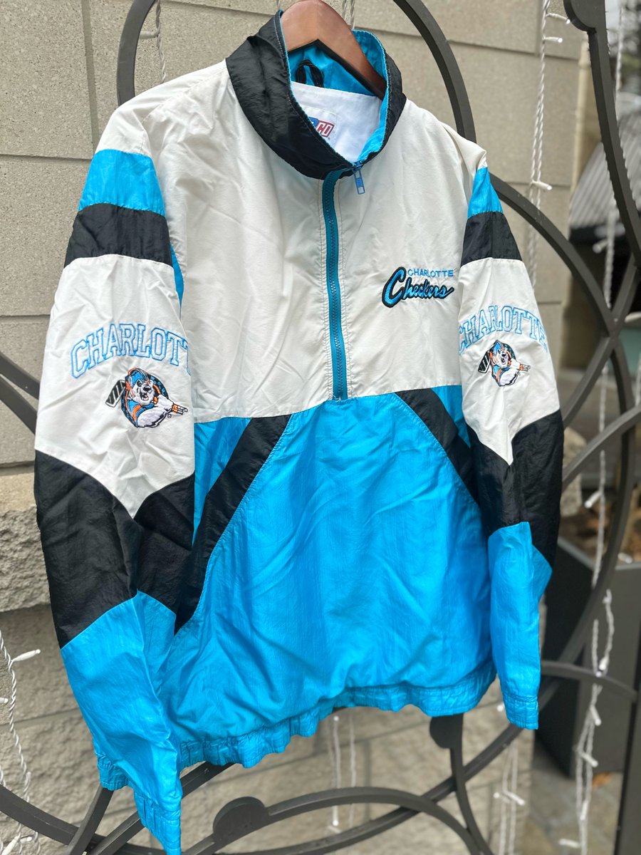 Image of Rare 90s Vintage CHARLOTTE CHECKERS Hockey Windbreaker Jacket, SIZE: XL