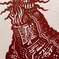 Image 2 of Knight of Sol - Lino Print - Crimson
