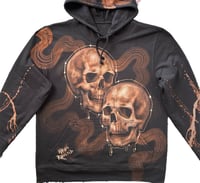 Image 2 of “THE COUPLE” CUSTOM BLEACH PAINTED PULLOVER HOODIE LARGE