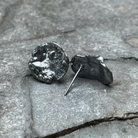 Image 2 of Crushed Fine Silver Stud Earrings