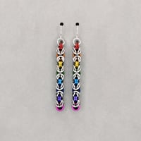 Rainbow + Silver Byzantine Earrings