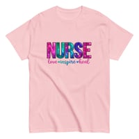 Image 1 of Unisex classic tee, Nurse Love, Inspire, Heal Uplifting Colorful Tee