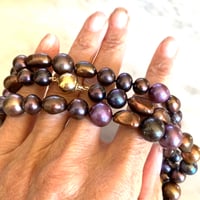 Image 2 of DARK BROWN/ AUBERGINE PEARLS