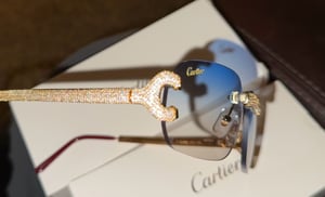 Image of BIG C Decor Cartier Micropaved Wire Sunglasses