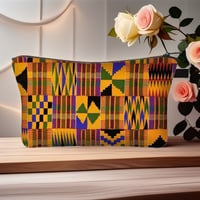 Image 2 of Ethnic Print Cosmetic Bag - Afro Ladies Toiletry Bag