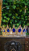 👑The Armored Kingdom Oceanic Sapphire Blue Queens Crown (Gold)