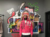 Multi logo zip up hoodie (red)