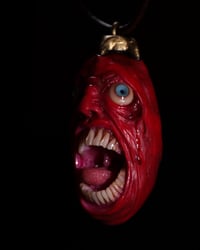 Image 11 of Berserk Egg of the King screamer pendant, leather cord, brass hardware, OOAK