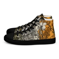 Image 1 of Colorful Trio Botanical Plants Art Nouveau Women’s high top canvas shoes