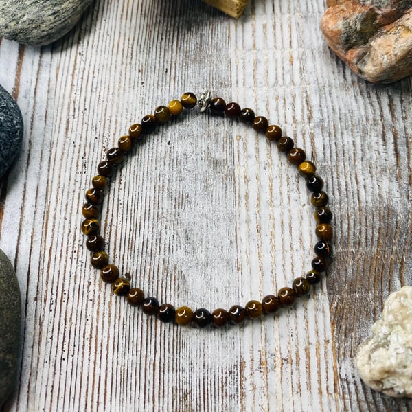 Image of “Stronger Now” Tigers Eye 4mm Bracelet