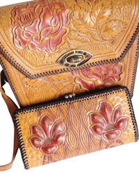 Image 1 of tooled leather purse 🌹 (with matching wallet!)