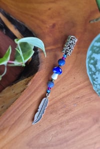 Image 3 of Feather Dangle Bead with Sodalite