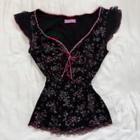 ditsy floral mesh layer top