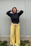 Yellow Crochet Blanket Pants, 32”-38” waistband