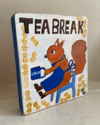 Image 6 of original painting-Squirrel tea break 
