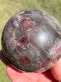 Image 10 of Pink Tourmaline & Smoky Quartz Sphere | #2968