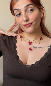 Image 2 of ♥️Burgundy Hyacinth Necklace♥️ with freshwater pearls 