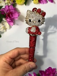 Image 1 of Red Rhinestone Kitty Pen