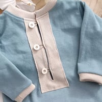 Image 3 of Newborn boys romper Alex | dusty blue