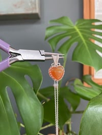 Image 4 of Silver Carnelian  Heart Crystal  Necklace