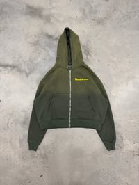Image 2 of FADED GREEN YELLOW QUILTED LE UN ET SEULEMENT PATCH HOODIE