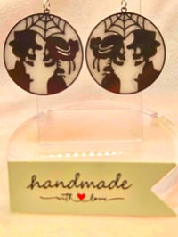 Image 5 of Handcrafted Resin Glow In The Dark Skeleton Couple Earrings 