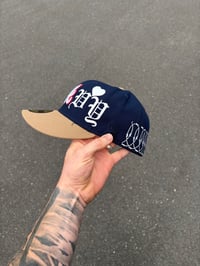 Image 5 of NAVY HEAVY HEART ATLANTA BRAVES CUSTOM FITTED CAP
