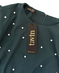 Image 3 of A modest pearl-embellished dress