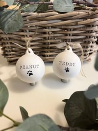 Image 2 of Personalised pet bauble with paw print