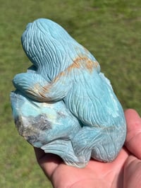 Image 17 of Sloth Carving - Blue Aragonite #2917