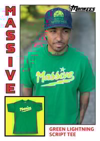 Image 3 of Lightning Script Tee - Kelly Green