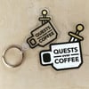 Quests Over Coffee Keychain & Sticker